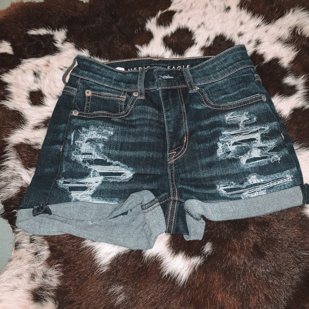 American eagle dark denim shorts
